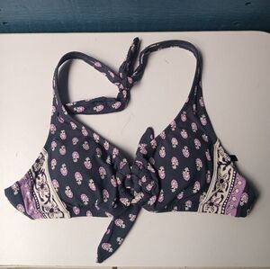 J. Crew Black and Purple Bikini Elegant Swimwear